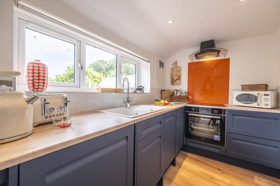 Ground floor: The kitchen has windows overlooking the garden
