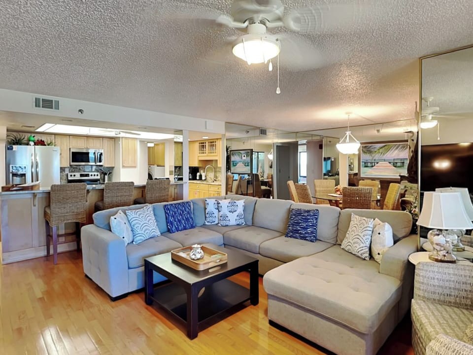 Living Room - Sunroom Access, Queen Sleeper Sofa + TV