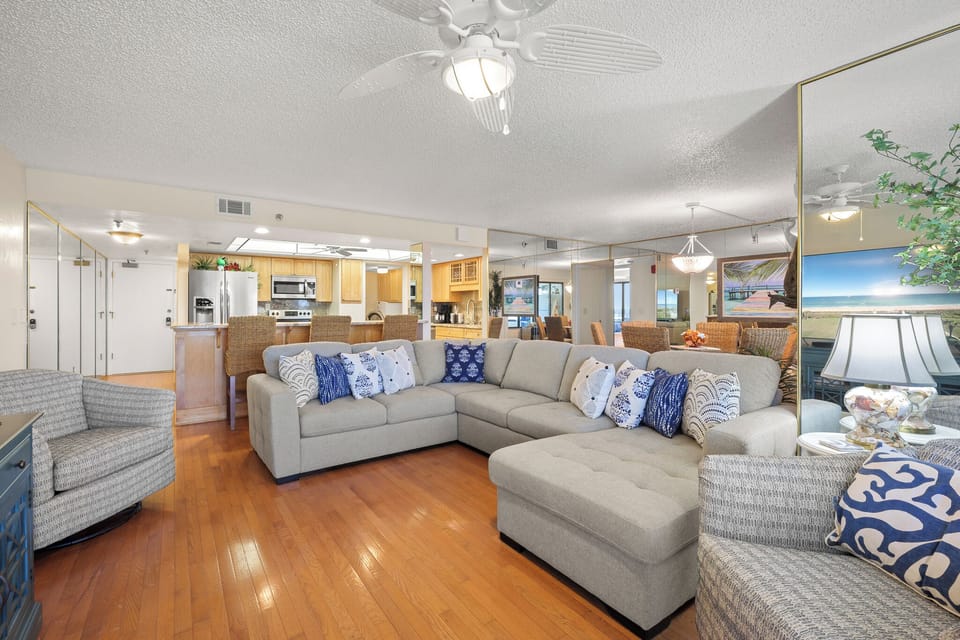 Living Room - Sunroom Access, Queen Sleeper Sofa + TV