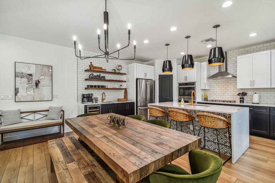 Open Concept, main floor living room, dining and kitchen