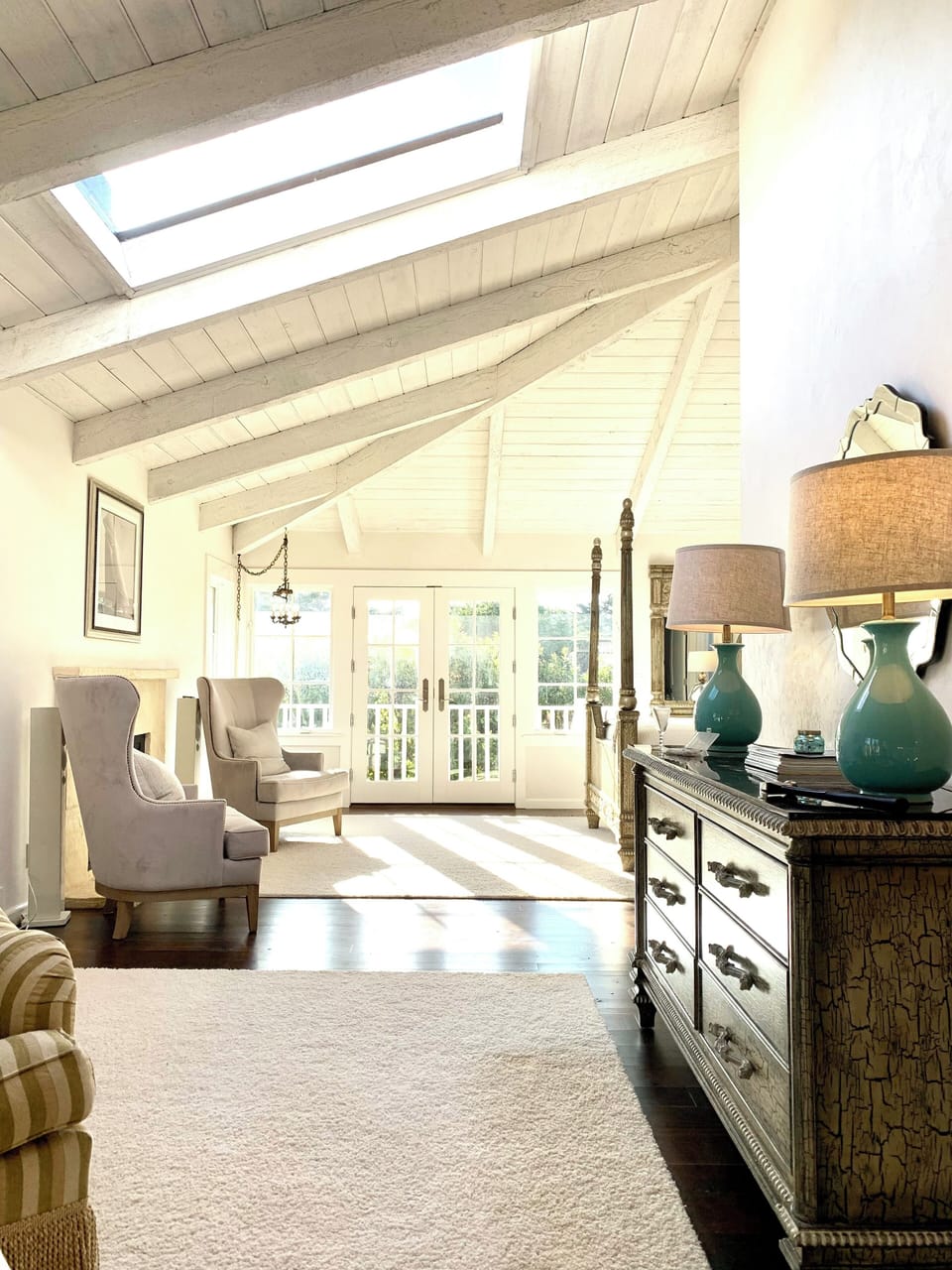 Master Bedroom, Bath, and Balcony: Upstairs
