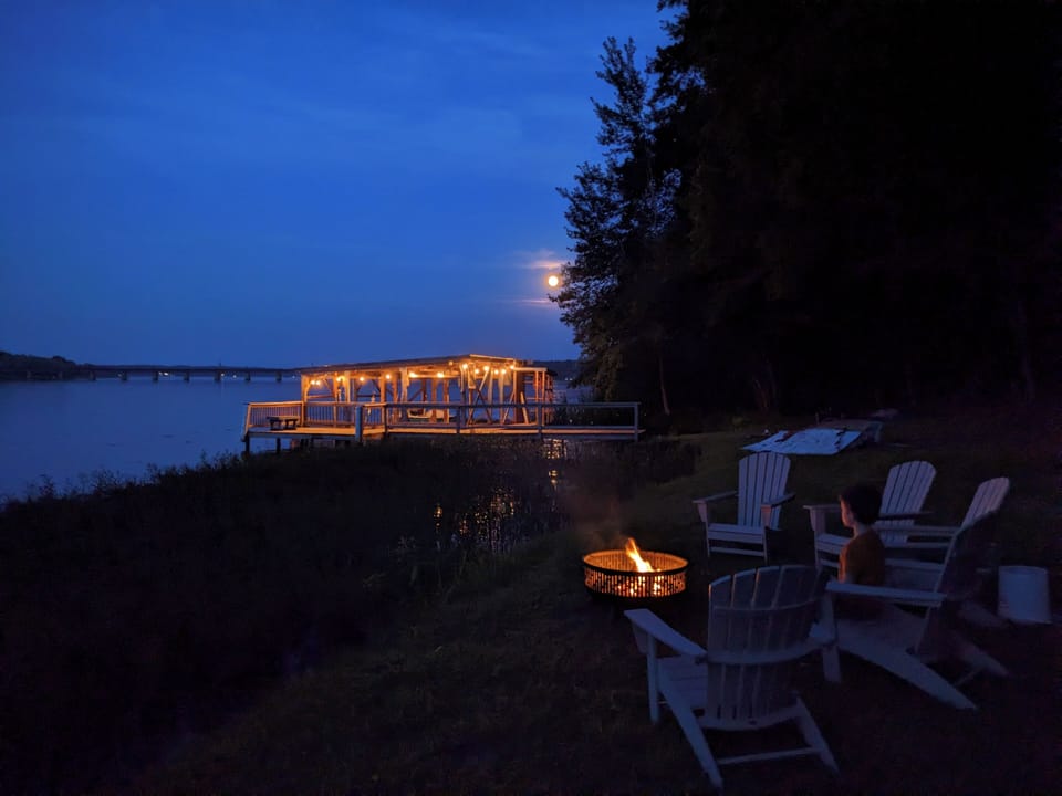 Sit and relax in the Adirondack chairs while you enjoy the views at night.