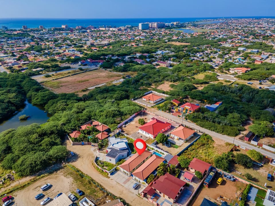 Aerial view of the neighborhood.