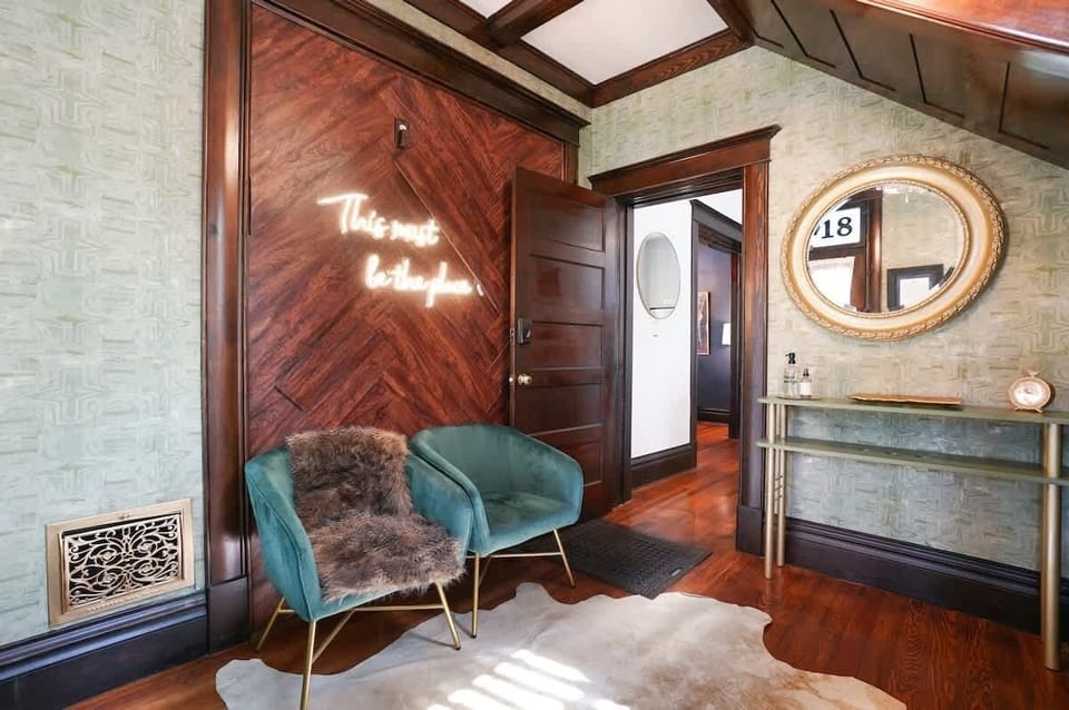 Step into the inviting Art Deco foyer of the Painted House