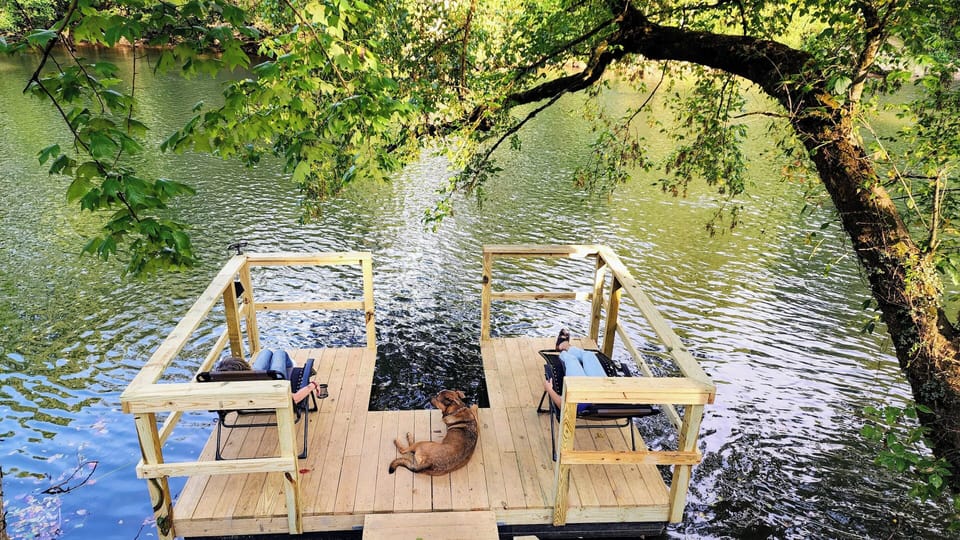 The private DOCK...just chill with your fave POOCH (es). Life Jackets required.