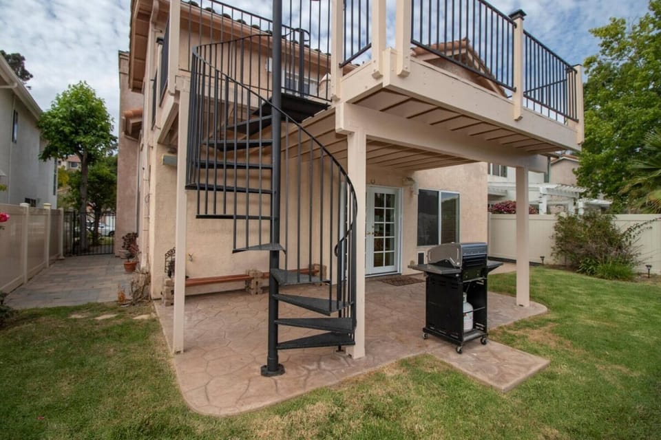 Semi-side view of patio