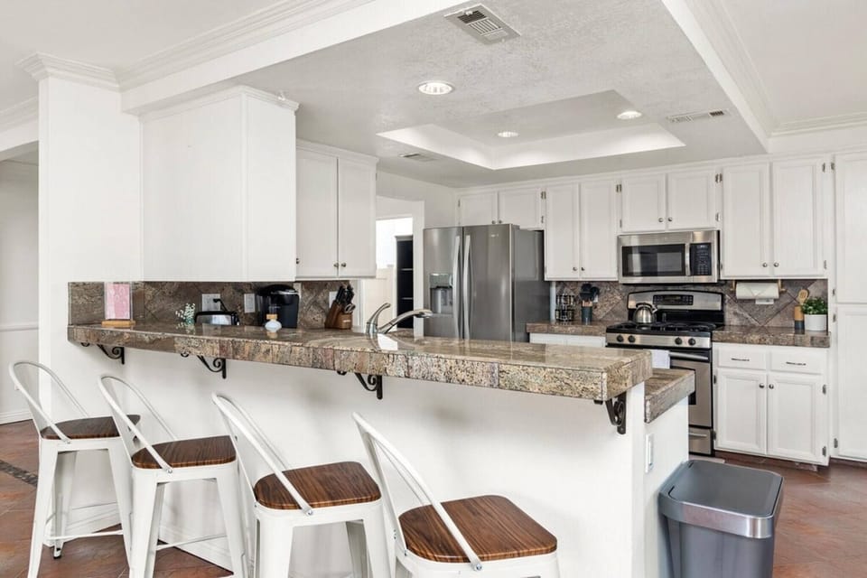 Semi-side view of kitchen