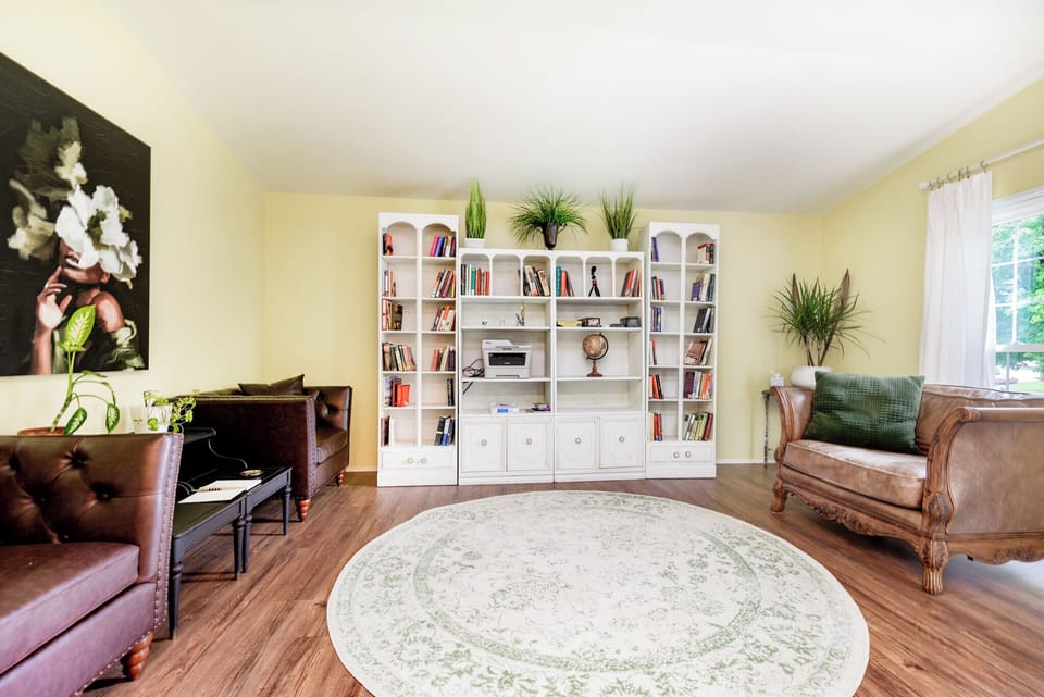 Curl up in one of these comfy chairs and a grab a book from the library.
