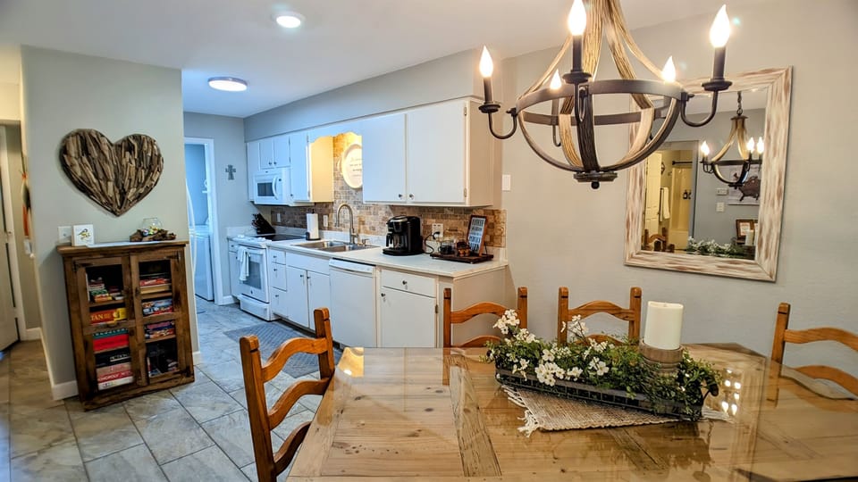 Open concept kitchen and dining area