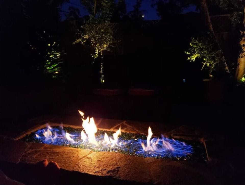 Backyard Firepit inn the evening 