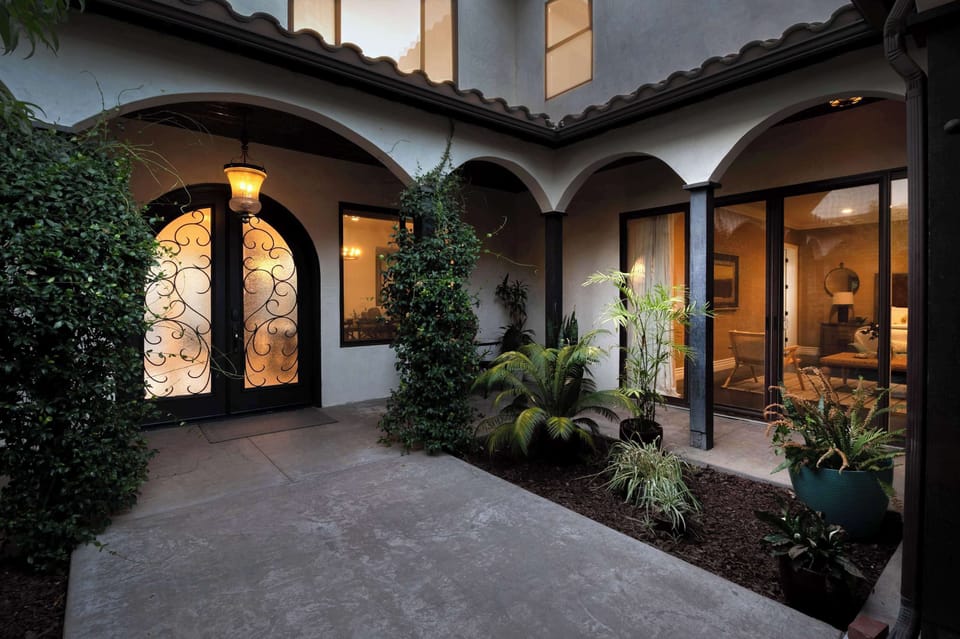The entry courtyard to the home