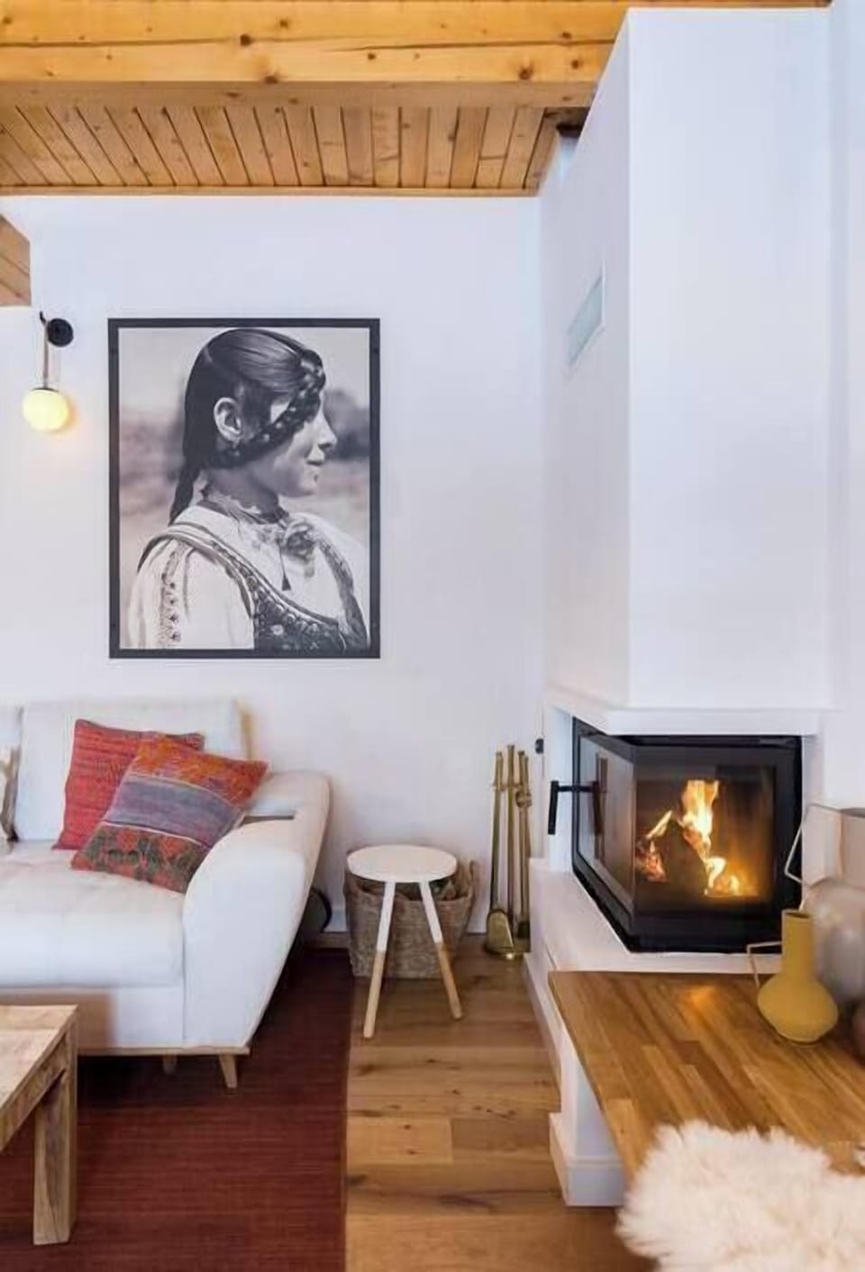 Wood burning fireplace
