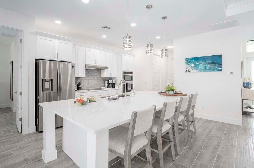 Kitchen Features Stainless Appliances, Fridge with Ice maker and Dual Coffee Maker