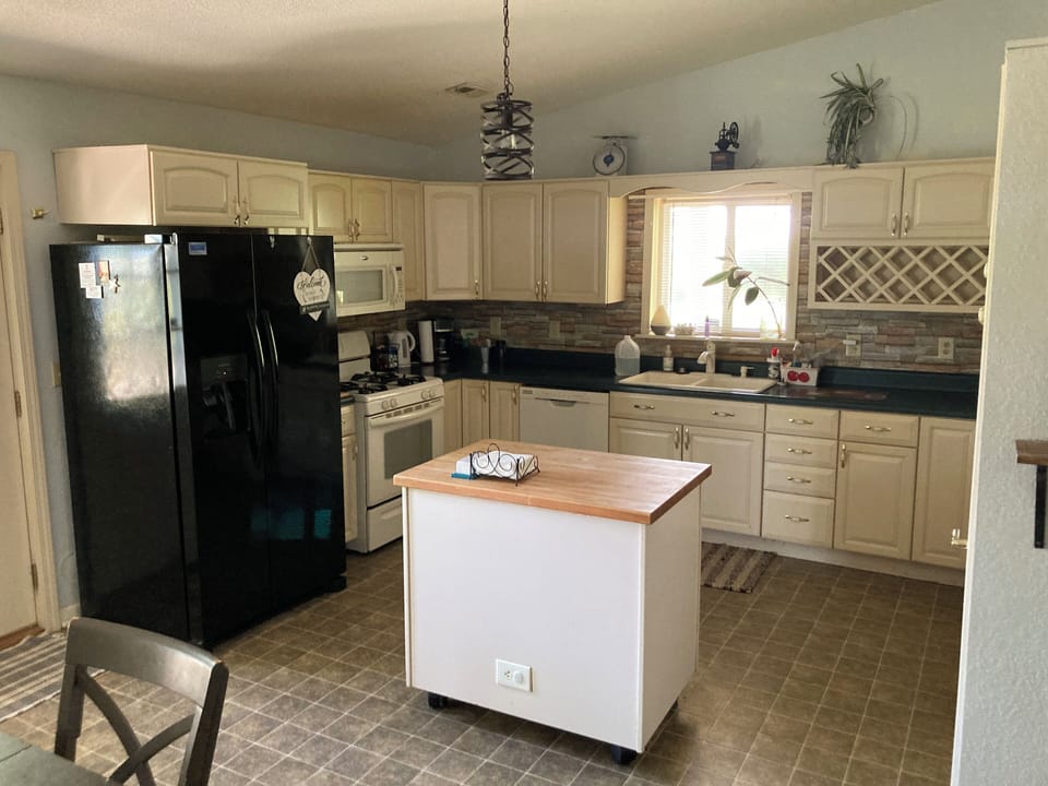 Kitchen stocked with essentials.