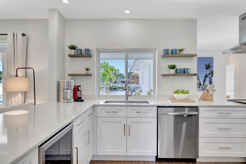 Immerse yourself in the luxury of cooking with our fully equipped kitchen, boasting spacious countertops, modern appliances, and a generous fridge—your gateway to gourmet experiences awaits.