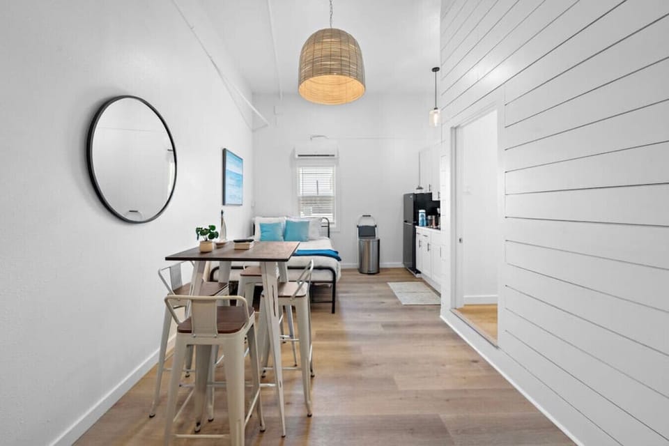 This dining area is located off the kitchen