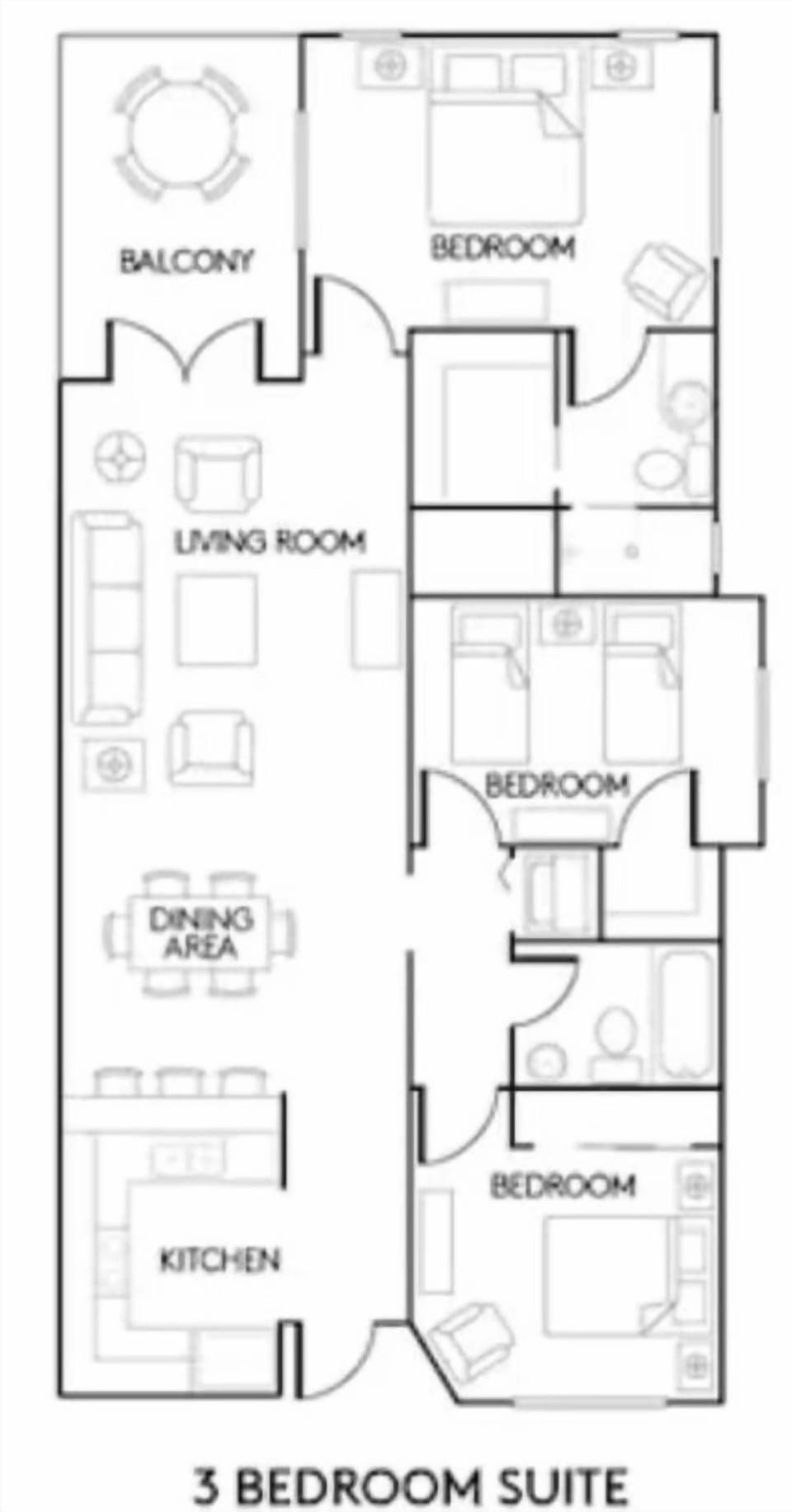 3 Bedroom Condo Floorplan