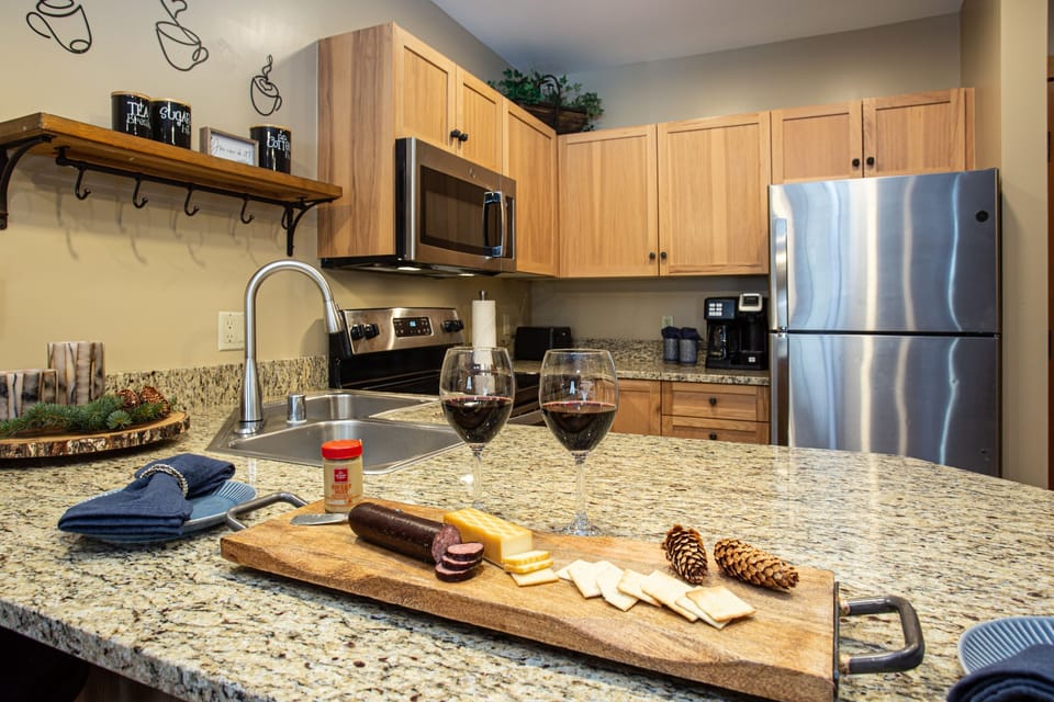 Experience a fully rejuvenated kitchen, from the coffee set up to the dinnerware