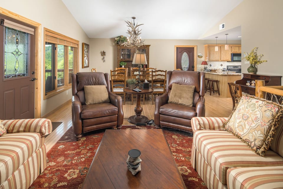 Open space with seating and dining area.