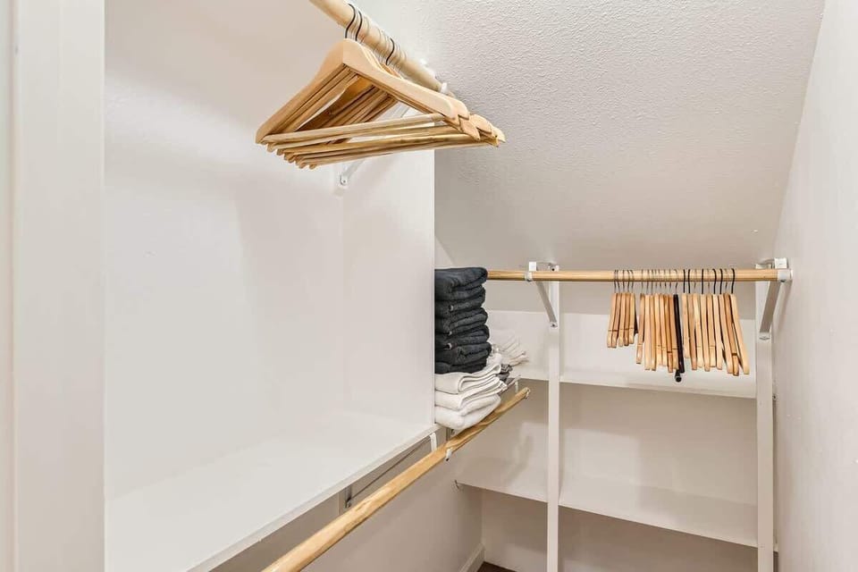 A spacious walk-in closet for your belongings.