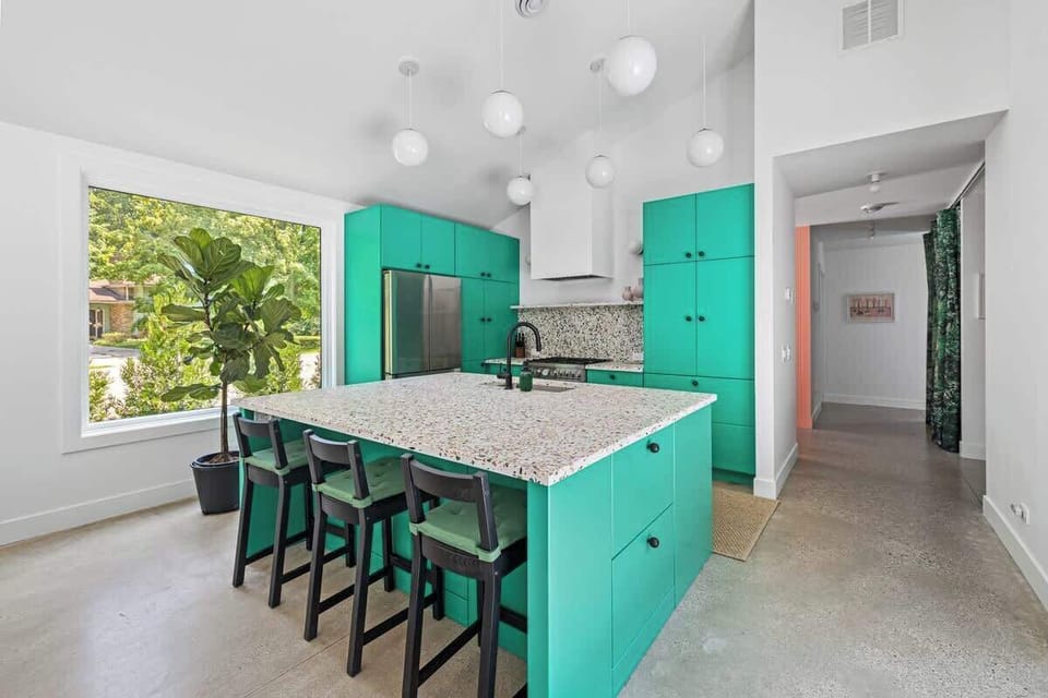 Pull up a stool and enjoy a casual meal or quick snack at the kitchen island.