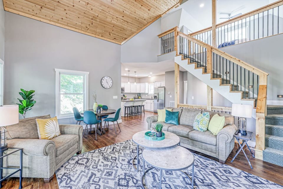 Living room is open to the kitchen.