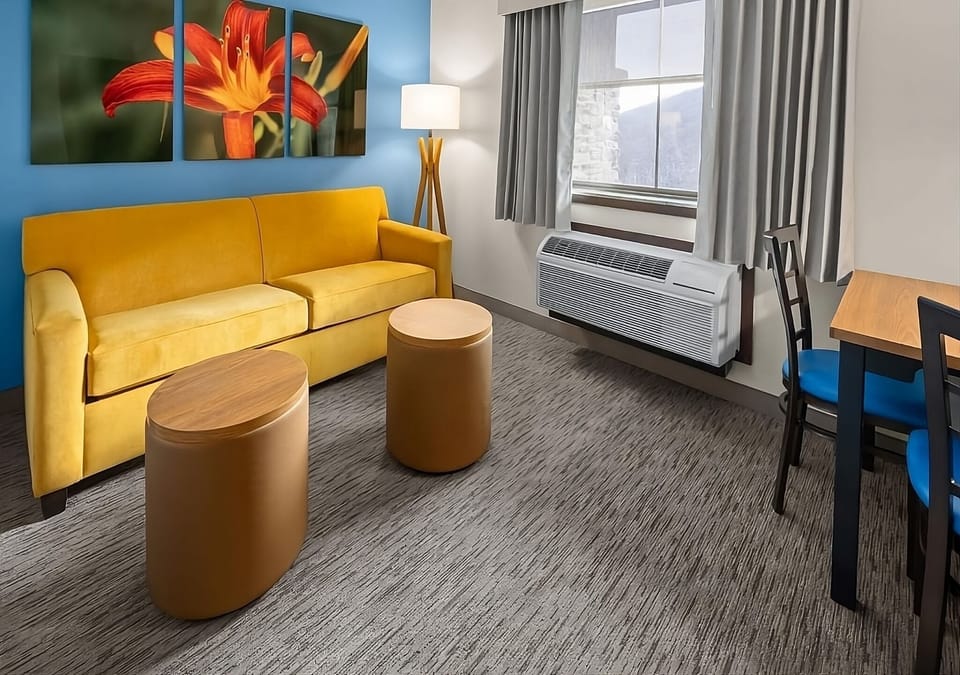 Unwind on the sofa after a full day of fun.
