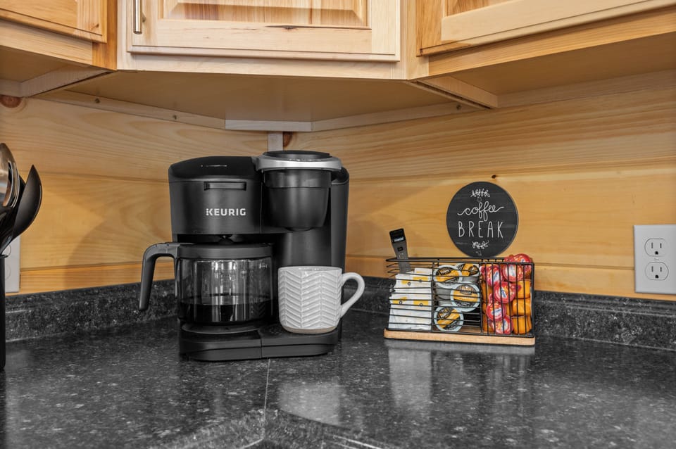 Coffee Lover’s Corner – A dedicated coffee bar with a Keurig