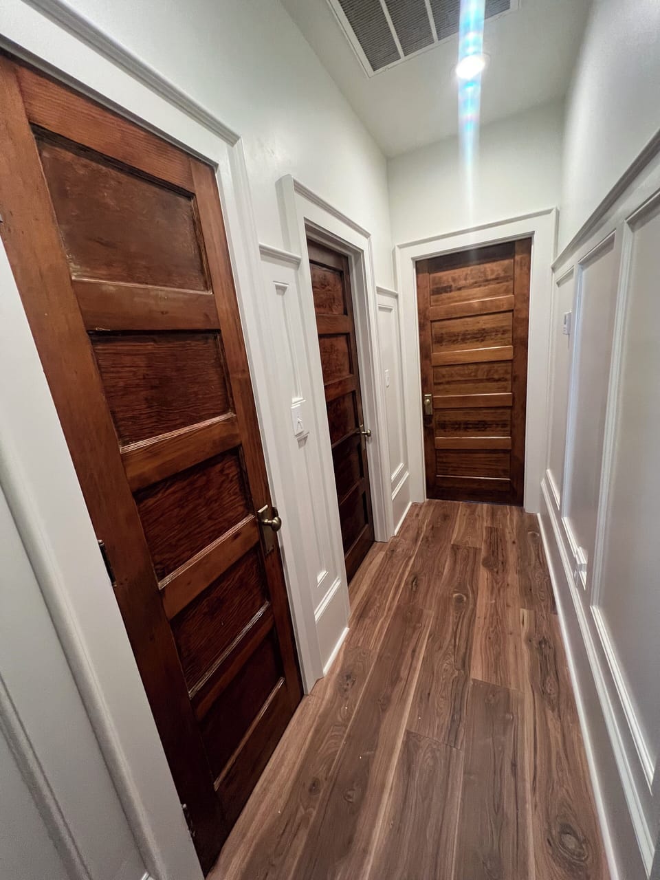 restored doors and new wainscoting