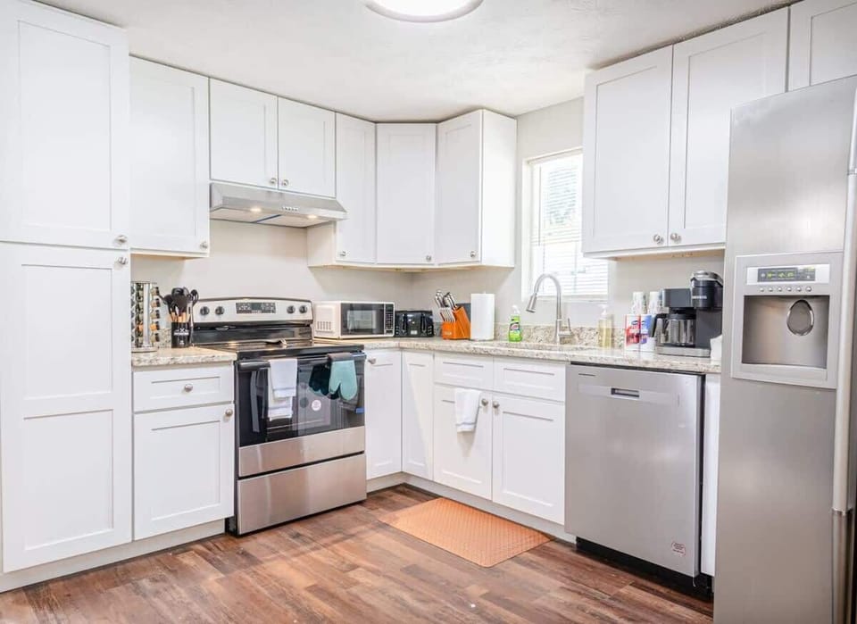 Enjoy the convenience of a fully equipped kitchen in this cozy home. 