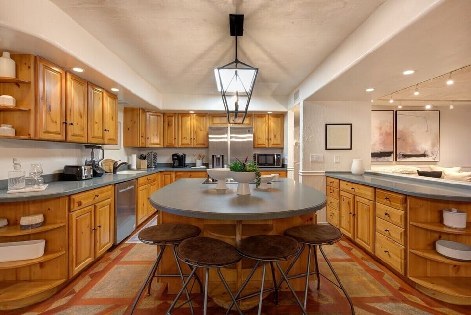 Discover culinary possibilities in our fully equipped kitchen, where every tool and appliance invites you to create gourmet masterpieces