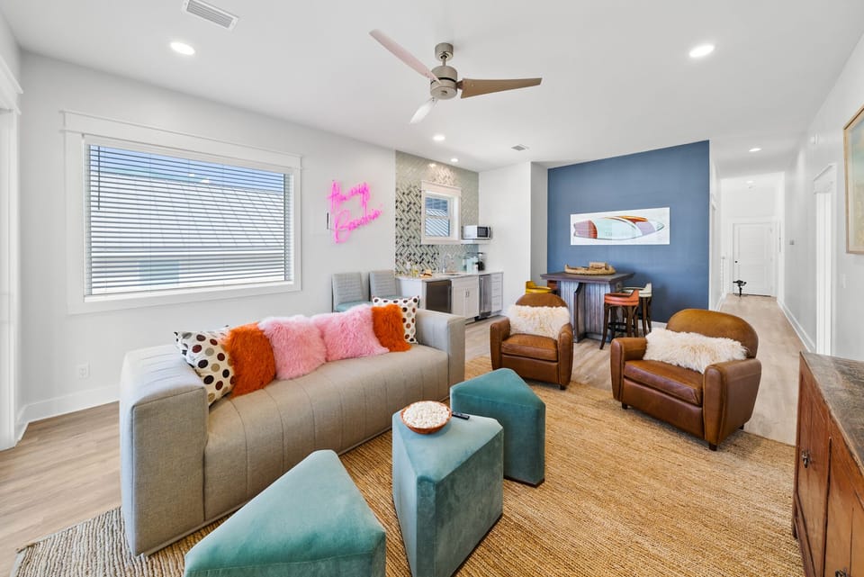 2nd Floor Living Area with Kitchenette and Private Walkout Beachfront Balcony