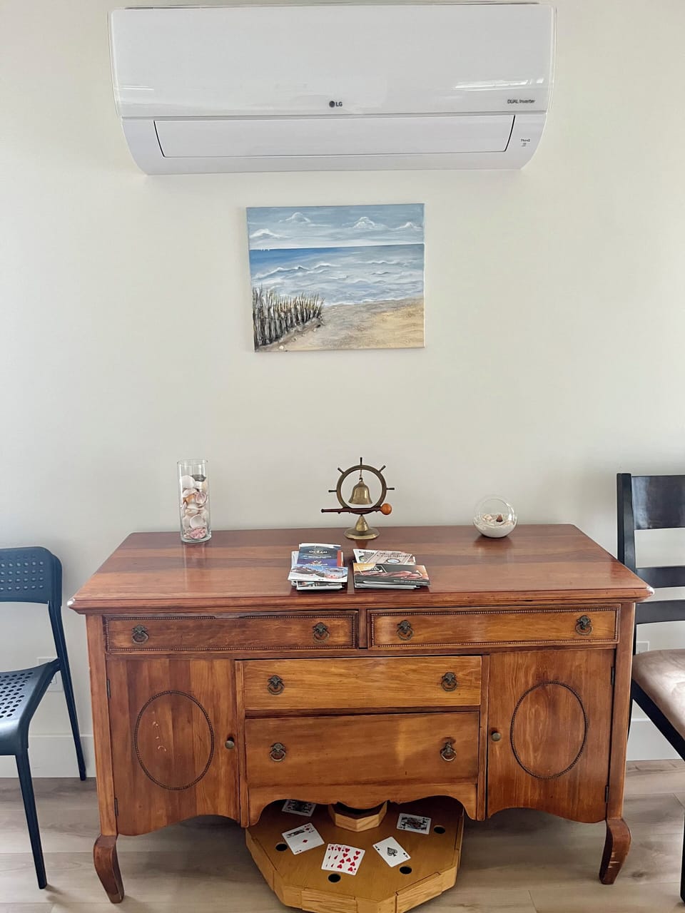 Various board games and heat pump.