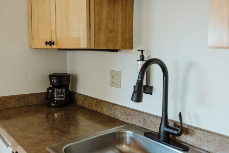 [Kitchen] There is plenty of counter space to prep meals in our full kitchen.