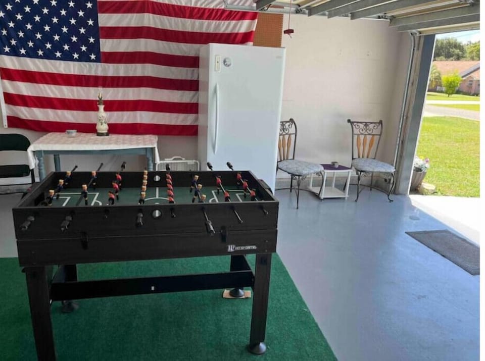Foosball and pool table