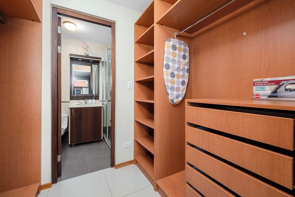Keep your vacation wardrobe organized and wrinkle-free with the spacious clothing storage available