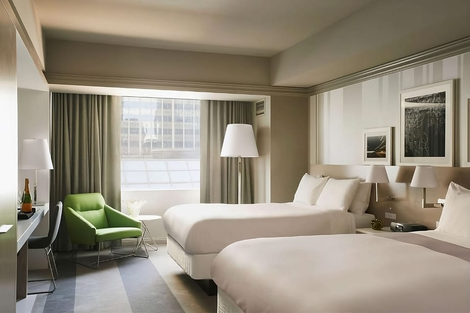Relax into a bright, airy room designed for restful sleep.