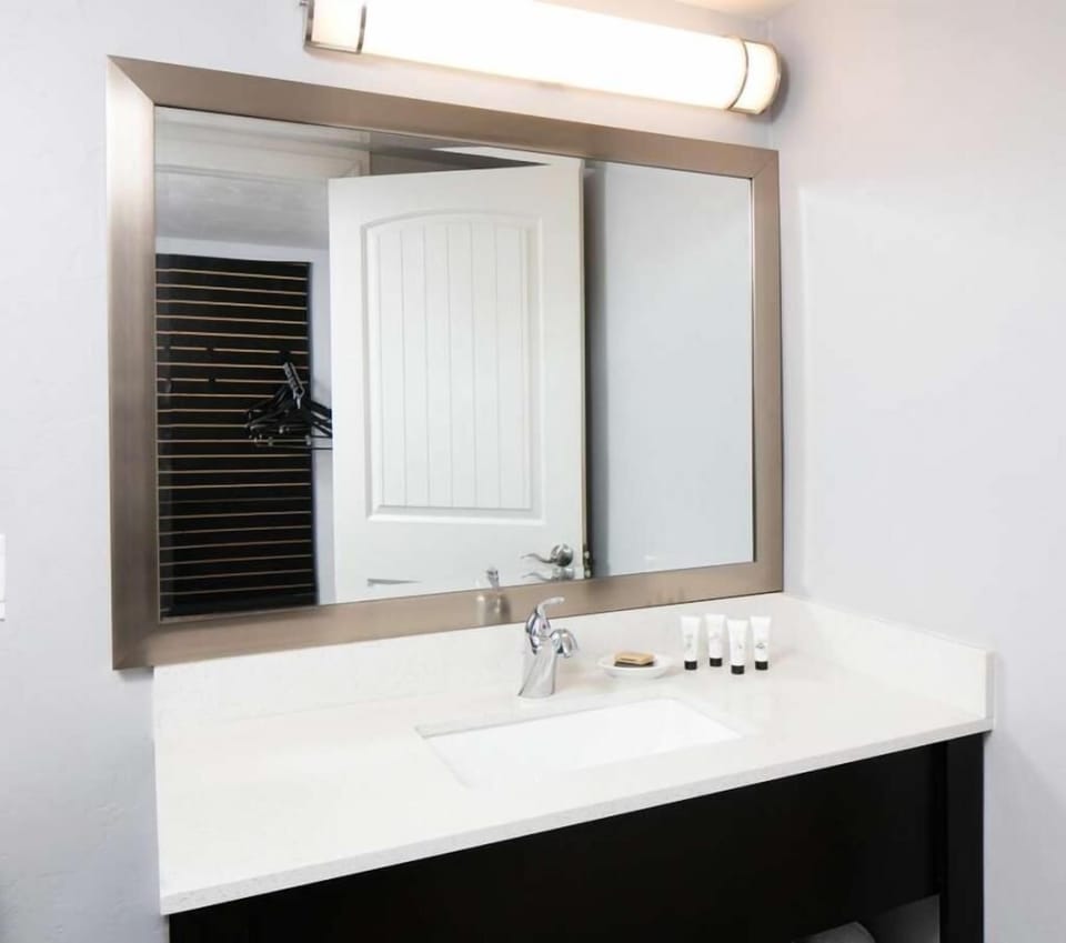 Start your day with flattering lighting and a spotless sink.