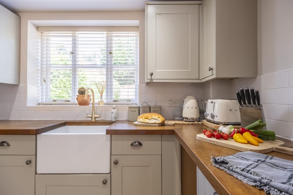 Ground floor: A country style fitted kitchen with a butler's sink