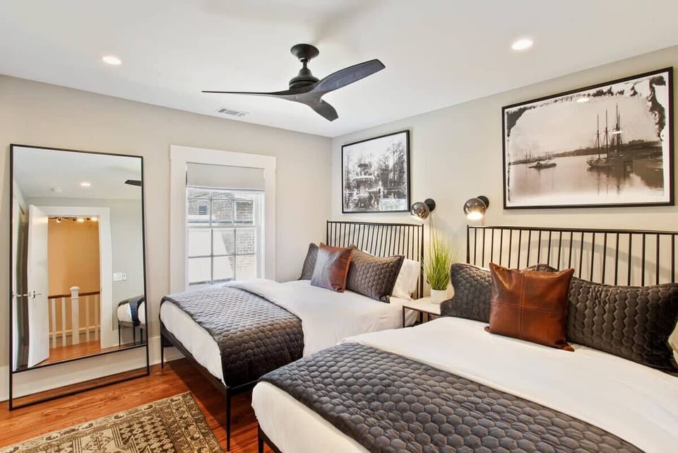 Bedroom 2 | Two Queen Beds with Ensuite Bathroom and Natural Light | Second Floor
