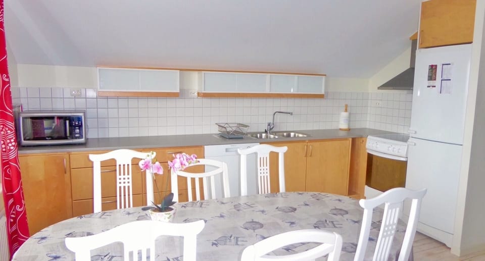 kitchen and dining area