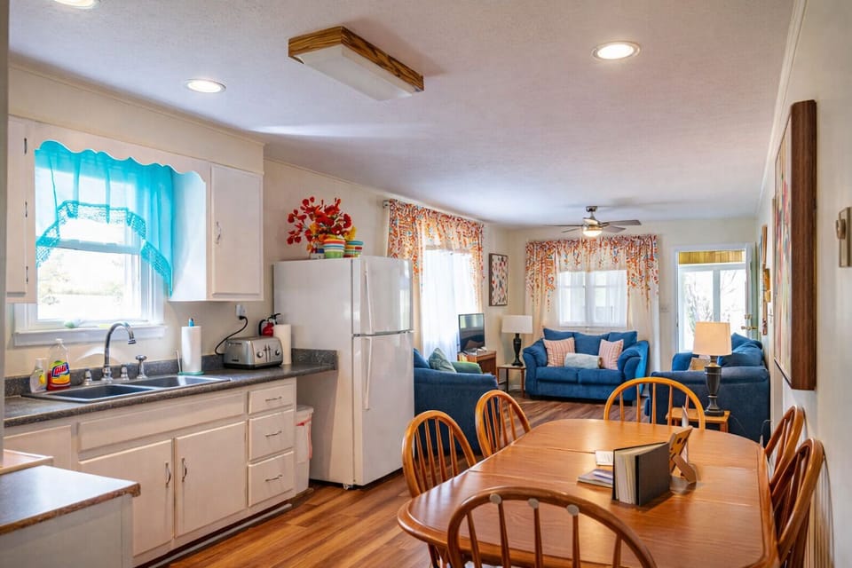 Lake Front Kitchen and Living Area