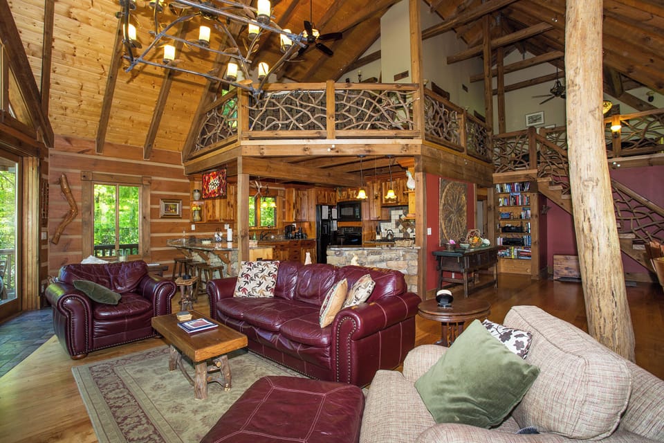 Open-concept living room, dining, and kitchen