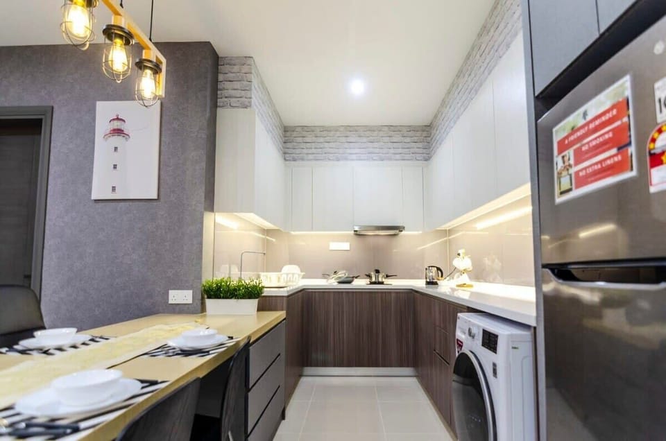 A kitchen and dining