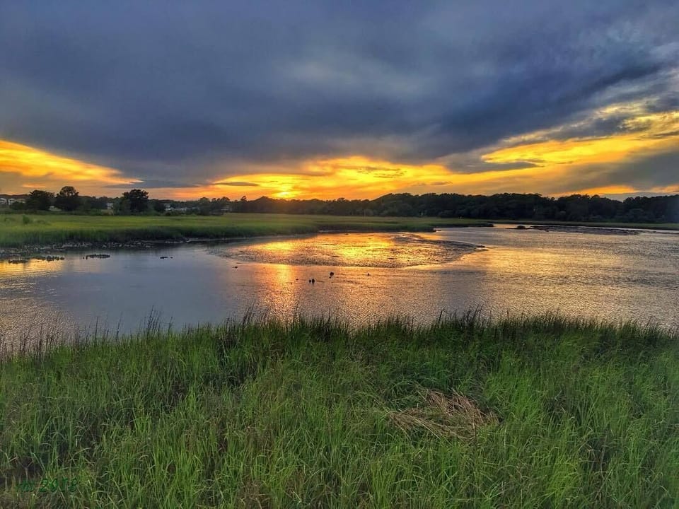 Take a walk along the marsh at sunset for stunning views.