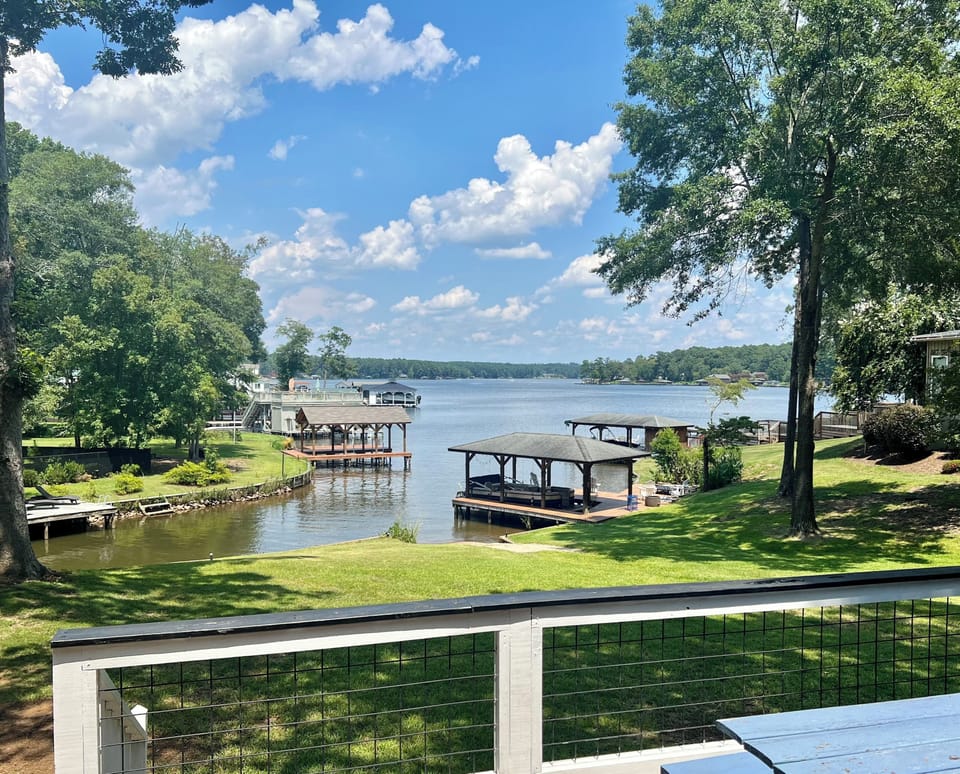 Large yard with private dock