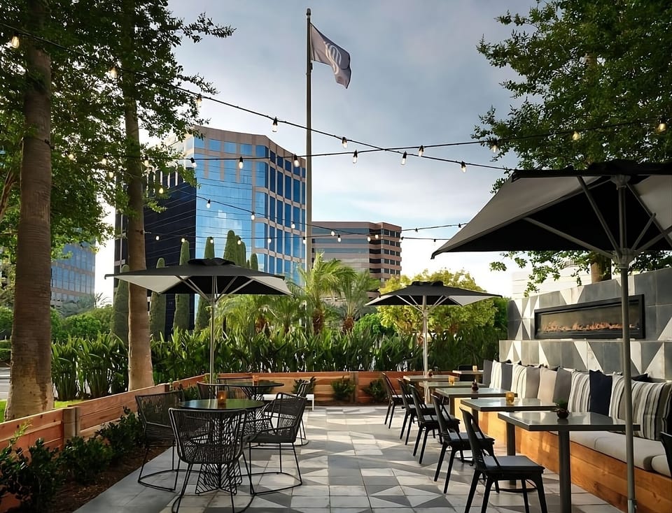 Linger outdoors with shade, cocktails, and relaxed conversation.