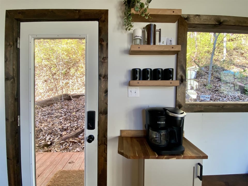 Charming front entrance with built-in cubbies and a warm welcome.