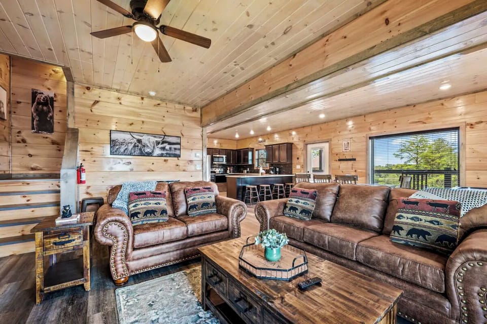 Bear Monkey Lodge's cozy living area