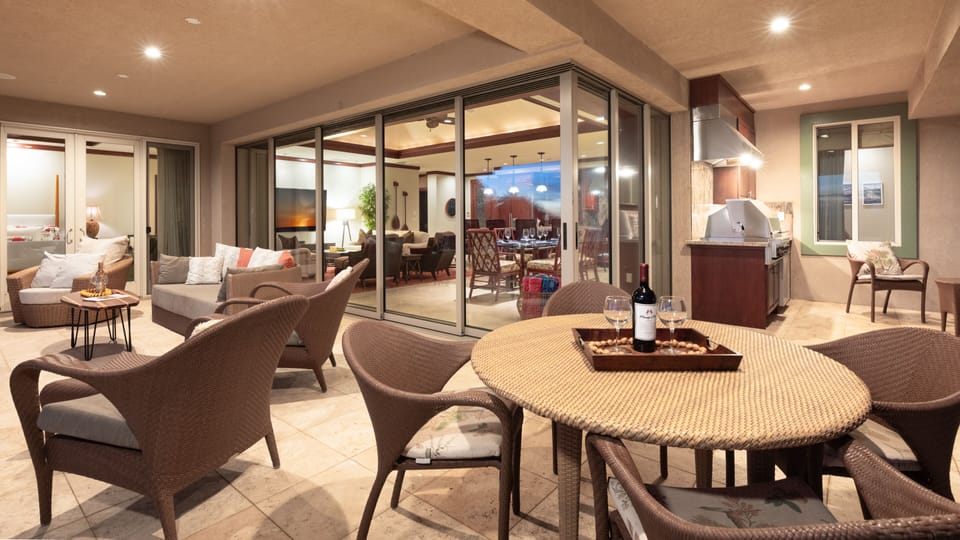 Grill the days fresh catch and enjoy alfresco meals on the covered lanai